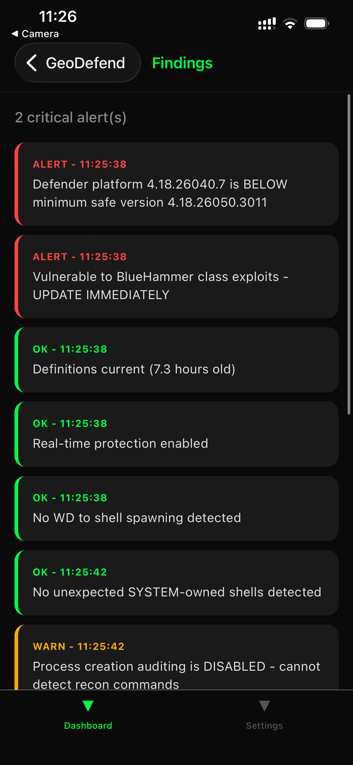 WinRecon SKYWALKER — full system recon output